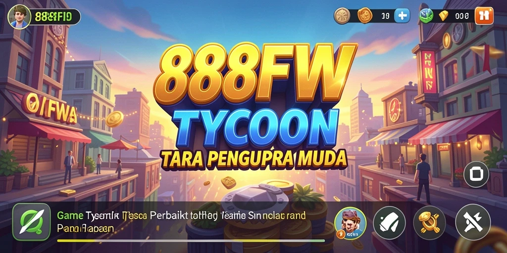 Tampilan gameplay menarik di 888FW, menampilkan dinamis bisnis Tycoon.