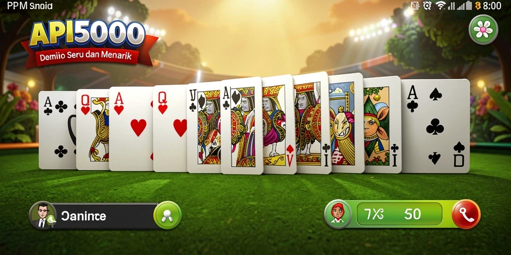 Screenshot gameplay API5000 yang menampilkan suasana permainan Domino yang seru.