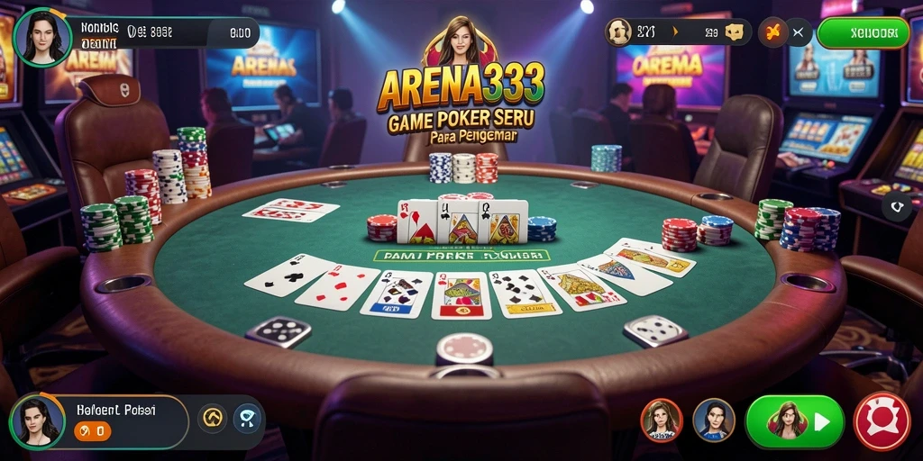 Tampilan gameplay poker yang menegangkan dan seru di ARENA333.