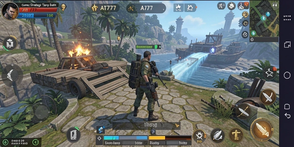 Screenshot gameplay AT777 menampilkan strategi pertempuran yang mendebarkan.