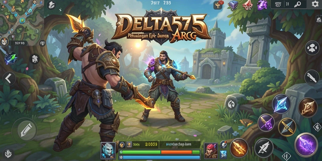 Tampilan aksi seru dalam gameplay DELTA575 yang memukau.