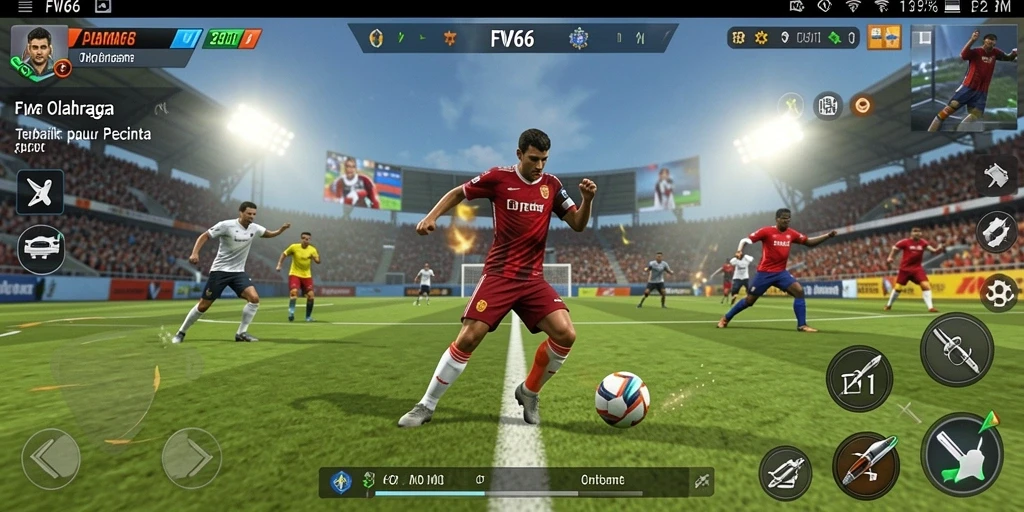 Tangkapan layar dari gameplay seru dalam FW66 dengan aksi olahraga intens.