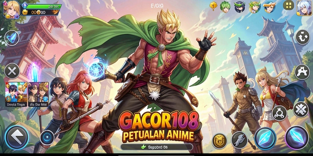 Tampilan gameplay GACOR108 yang menarik dan penuh warna.