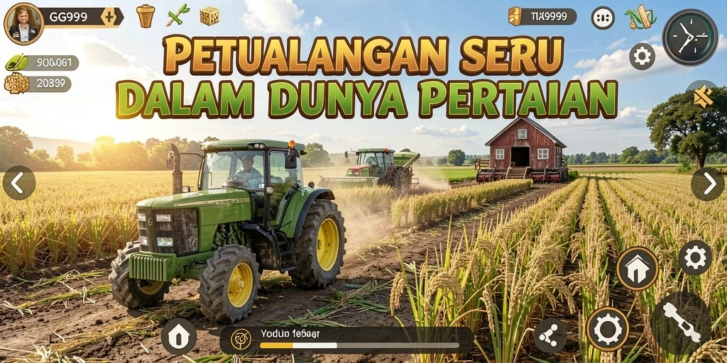 Menampilkan gameplay seru GG999 dalam dunia pertanian.