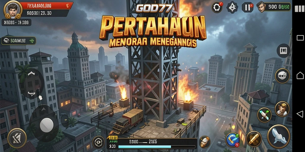 Tampilan gameplay menara pertahanan yang seru dan menantang.