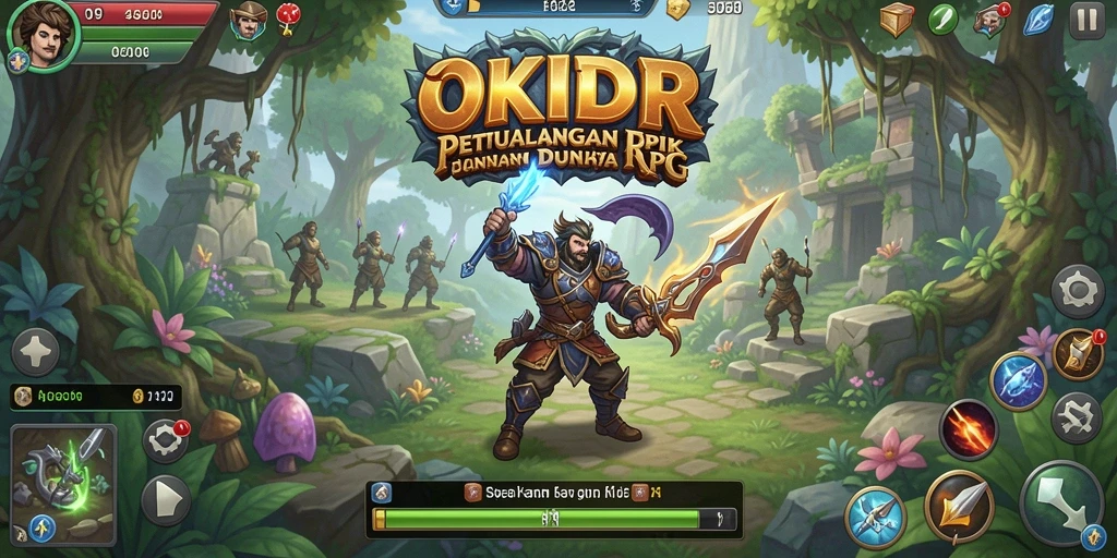 Screenshot gameplay OKIDR menampilkan karakter beraksi di dunia RPG yang menakjubkan.