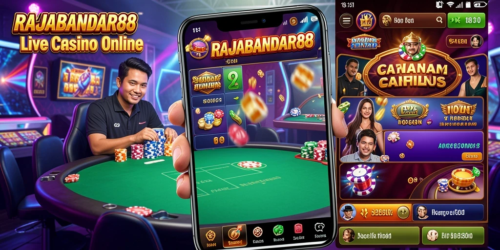 Tampilan menarik gameplay Live Casino RAJABANDAR88 dengan dealer langsung.