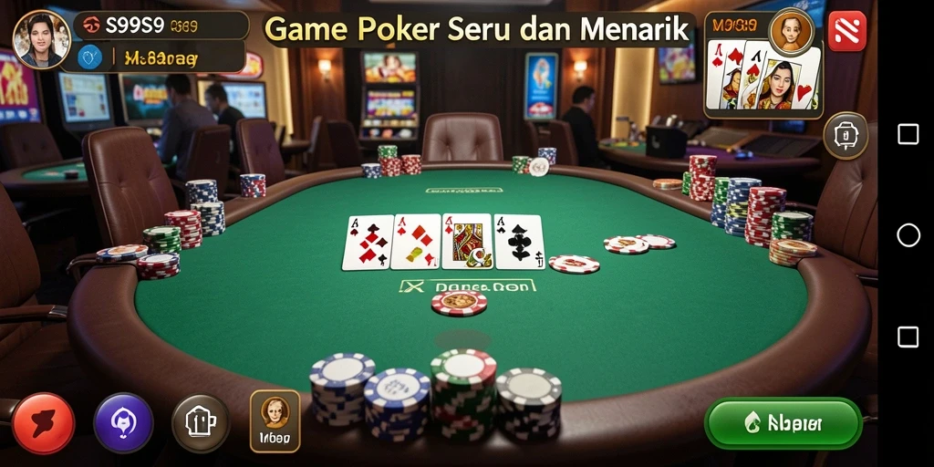 Tampilan antarmuka S9S9 dengan gameplay Poker yang seru.