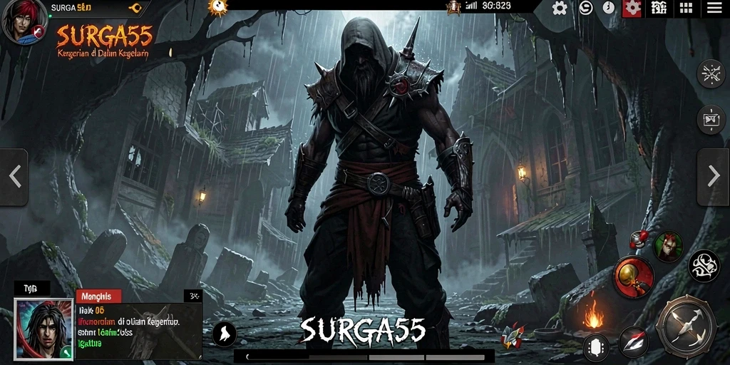 Tampilan gameplay SURGA55 yang mencekam dan penuh ketegangan.
