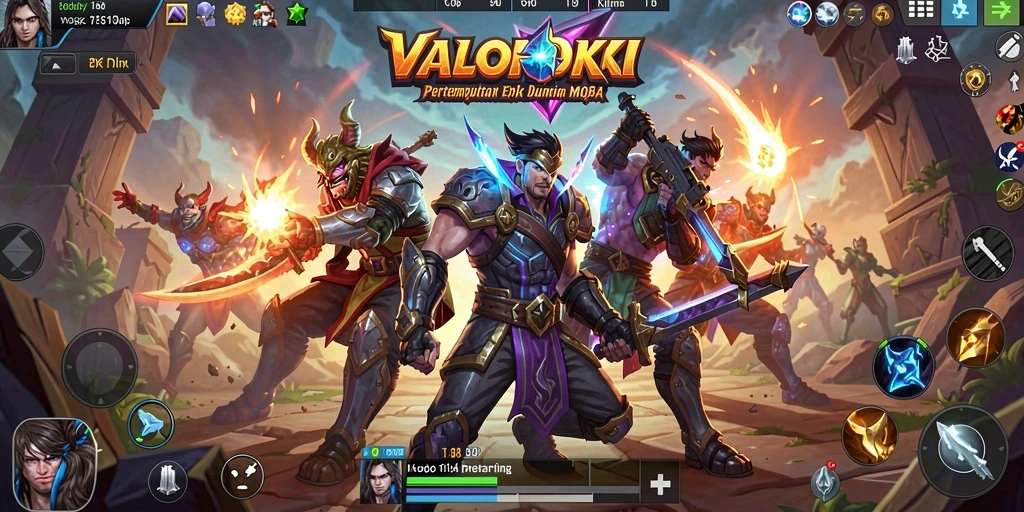 Tampilan pertarungan seru dalam gameplay VALOHOKI.